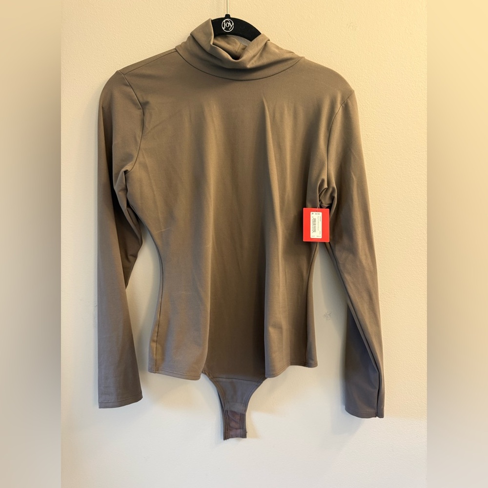 SPANX Bodysuit Tan Long Sleeve Women's Top